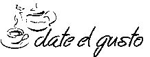 Ilustración de una taza de café con el texto "date el gusto" en tipografía cursiva.