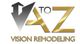 A to Z Vision Remodeling logo with a stylized house and gold text.