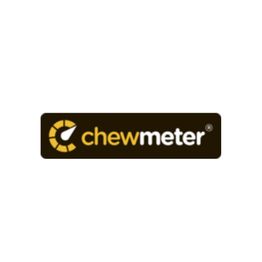 Logo with the text "chewmeter" and a stylized yellow "C" on a black background.