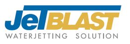 Logo di JetBLAST con testo "Waterjetting Solution" in blu e oro.