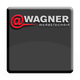 Schwarzes Logo mit rotem At-Zeichen und Text "WAGNER WERBETECHNIK" in Grau und Weiß.