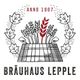 Logo des Bräuhaus Lepple mit Getreide, Blättern und Schriftzug "Anno 1907".