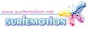 Logo von "SURFMOTION" mit bunter Schmetterlingsverzierung. URL: www.surfemotion.net.