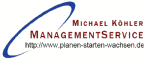 Logo von Michael Köhler Managementservice mit Website-Link "planen-starten-wachsen.de".