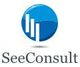 Logo von SeeConsult mit blauem Kreis und weißen Balkendiagramm-Elementen.