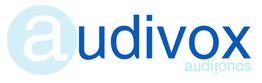 Logo de Audivox: una "a" blanca en círculo azul junto a "audivox audífonos" en texto azul.