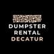 "Logo: Dumpster Rental Decatur with mosaic design on black background."