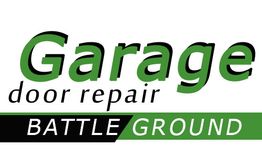 "Logo: Garage Door Repair Battle Ground with green and black text."