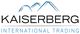 Logo mit Bergen und Text "Kaiserberg International Trading" in Blau und Schwarz.