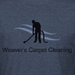 Silhouette of a person cleaning carpet with "Weaver's Carpet Cleaning" text below.