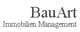 Logo mit Text "BauArt Immobilien Management" auf weißem Hintergrund.