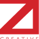 Logo rosso con la lettera "Z" e la scritta "CREATIVE" su sfondo nero.