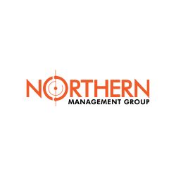 "NORTHERN MANAGEMENT GROUP logo in orange and black with target design in the "O"."