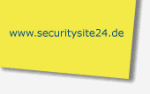 Gelber Hintergrund mit der Aufschrift "www.securitysite24.de" in blauer Schrift.