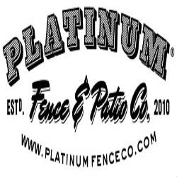 Platinum Fence & Patio Co. logo with website URL www.PlatinumFenceCo.com. Established 2010.