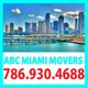 Skyline with "ABC Miami Movers" and phone number 786.930.4688 in bold letters below.