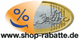 Lächelndes Gesicht und Euro-Münze mit URL "www.shop-rabatte.de" darunter.