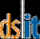Logo mit den Buchstaben "d, s" in Orange und "i, t" in Blau, getrennt von grauen, vertikalen Punkten.