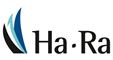 Logo mit stilisierten blauen und schwarzen Bögen links und dem Schriftzug "Ha-Ra" rechts.
