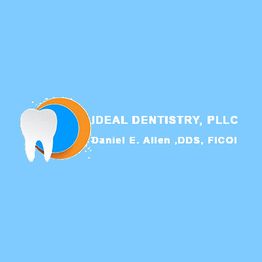 Logo of Ideal Dentistry with a tooth graphic and Dr. Daniel E. Allen's name and credentials.