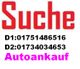 Text mit "Suche", Telefonnummern und "Autoankauf" in verschiedenen Farben.
