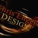 Text "Chris Engels DESIGN" in dunklen, verschwommenen Farben.