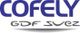 Logo mit Schriftzug "COFELY GDF SUEZ" in Blau und Grau auf weißem Hintergrund.