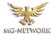Logo mit einem goldenen Adler über dem Text "MG-Network".