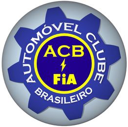 Logotipo do Automóvel Clube Brasileiro, com engrenagem azul e letras amarelas.