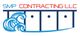 Logo of SMP Contracting LLC with waves and abstract bridge design.