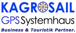 Logo mit Schriftzug "KAGROSAIL GPS Systemhaus. Business & Touristik Partner." und Kompassmotiv.