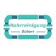 Logo mit blau-grünem Rohr, Text: "Rohrreinigung Schorr".