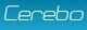 Blauer Hintergrund mit weißem Logo-Text "Cerebo".