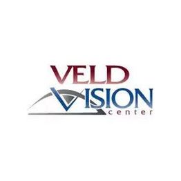 Veld Vision Center logo with stylized eye design in red and blue.