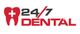 Red tooth logo with a cross and the text "24/7 Dental" in bold red and black lettering.