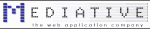 Logo mit dem Text "MEDIATIVE" und Unterzeile "the web application company" in Grau.