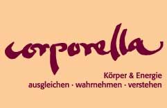 Text in violett auf beigem Hintergrund: "corporella - Körper & Energie ausgleichen · wahrnehmen · verstehen".
