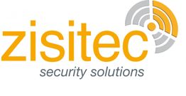 Zisitec-Logo mit grauem Text "security solutions" und grafischem Element im rechten oberen Bereich.