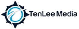 TenLee Media logo with a stylized globe and blue star design.