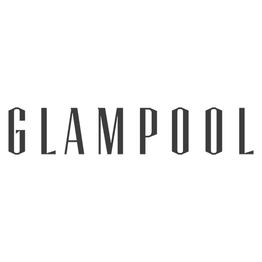 Schwarzes "GLAMPOOL"-Logo auf weißem Hintergrund in stilisierter Schriftart.