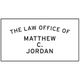 Text reads: "The Law Office of Matthew C. Jordan" in a simple, black font on a white background.