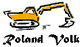 Gelber Bagger skizziert, darunter der Text "Roland Volk".
