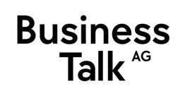 Schwarzer Text „Business Talk AG“ auf weißem Hintergrund.