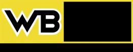 Logo avec les lettres "WB" en blanc sur fond jaune et noir.