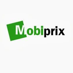 Logo de MobiPrix con la letra "M" en un cuadrado verde y texto negro. Fondo blanco.