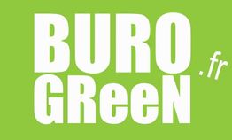 Texte "BURO GReeN.fr" en blanc sur fond vert vif.