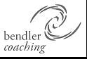 Schwarz-weißes Logo mit Text "bendler coaching" und einem stilisierten, spiralförmigen Muster.