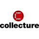 Logo mit rotem Punkt oben, darunter der schwarze Text "collecture" auf weißem Hintergrund.