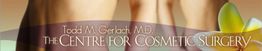 Two nude torsos with text: "Todd M. Gerlach, M.D., The Centre for Cosmetic Surgery," and a flower.