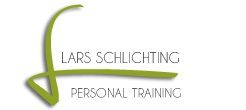 Logo mit grünem geschwungenem Pfeil, Text: "Lars Schlichting Personal Training".